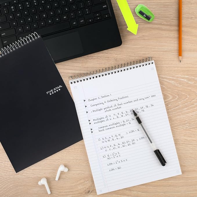 Five Star Top Spiral Notebook + Study App, 1 Subject, College Ruled Notepad - Image 3