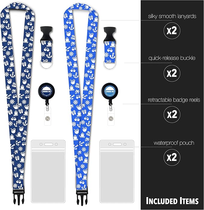 Cruise On Cruise Lanyard for Ship Cards – 2-Pack Retractable Badge & Waterproof - Image 3