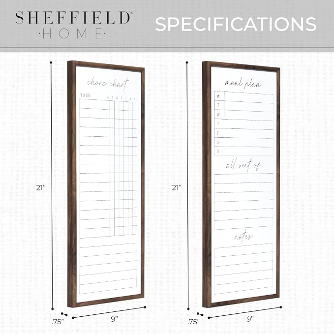 Sheffield Home Set of Two Family Planner Dry Erase Boards Featuring, Chore Chart - Image 3