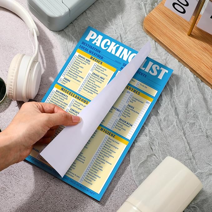 Eaasty 2 Pcs 120 Sheets Travel Packing List 6 x 9 Packing List Checklist - Image 3