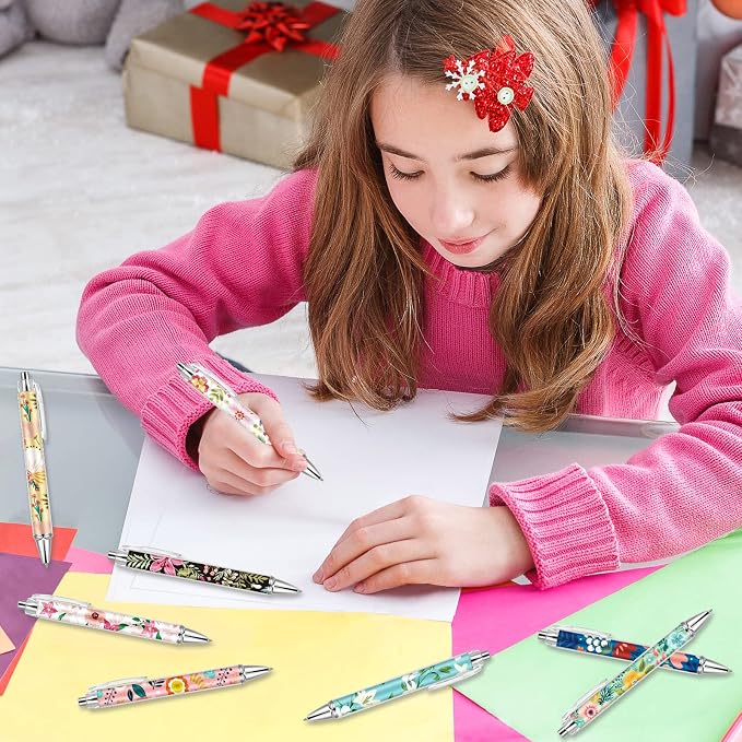 Ireer 8 Pcs Ballpoint Pens for Women 1.00 mm Cute Black Ink Fancy Pens Fine - Image 6