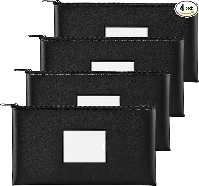 SMARTAKE Money Bags with Zipper, Waterproof Leather Money Pouches, by SMARTAKE