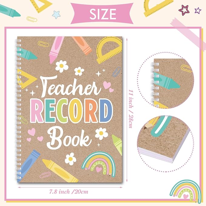 Fuyoooo Teacher Record Book Teacher Grade Books 2026-2027 Spiral Bound Record - Image 2