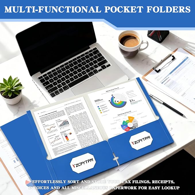 VZCPYTPM 50 Pack Royal Blue Folders - Image 6