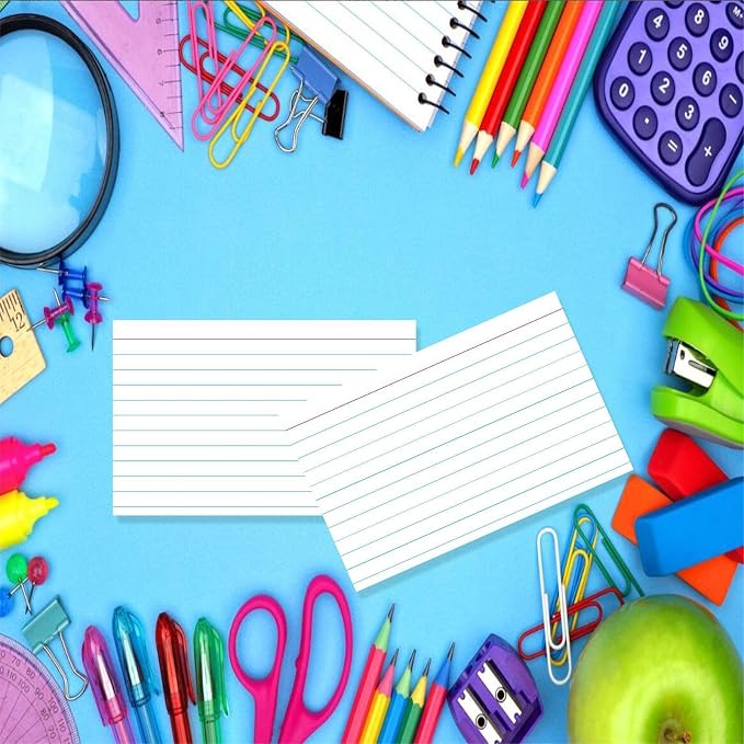 White Index Cards 5x8 Ruled, Lined Index Cards, Flash Cards, Flashcards - Image 4