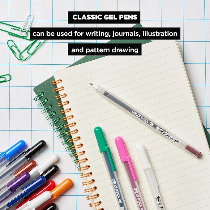 SAKURA Gelly Roll Gel Pens - Medium Point Ink Pen for Journaling, Art, or Drawing - Classic Black Ink - Medium Tip - 3 Pack-DeskLoop Office