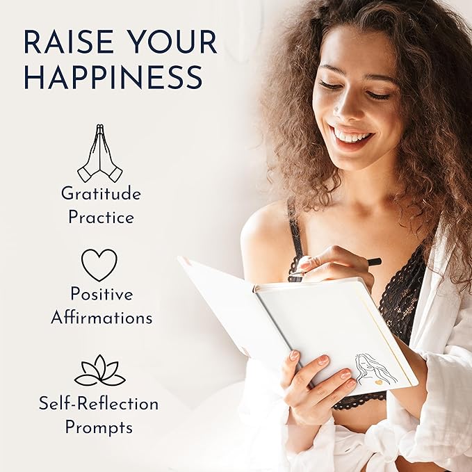 RYVE Daily Gratitude Journal for Women: 6-Month Guided Positivity & Wellness Journal with Prompts - Affirmation, Mindfulness, Self Help & Reflection, Gratitude Journal Notebook, Manifestation Journal-DeskLoop Office