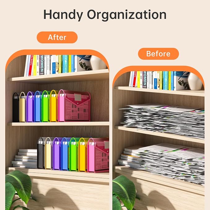 7 Pack Plastic Expanding File Folder, Transparent envelopes - Image 8