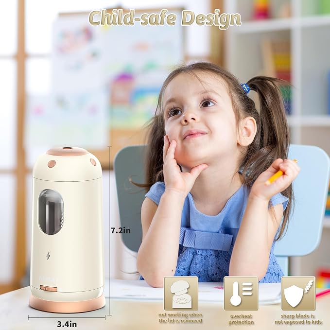AFMAT Electric Pencil Sharpener, Auto in & Out, Fully Automatic Pencil Sharpener - Image 7