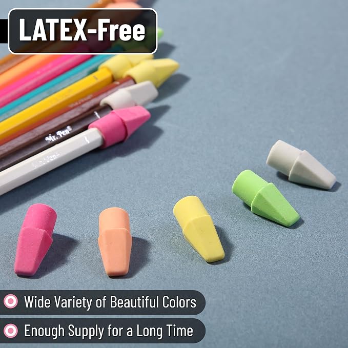 Mr. Pen- Pencil Erasers Toppers, 120 Pack, Latex Free, No Smudge | Mr Pen - Image 4