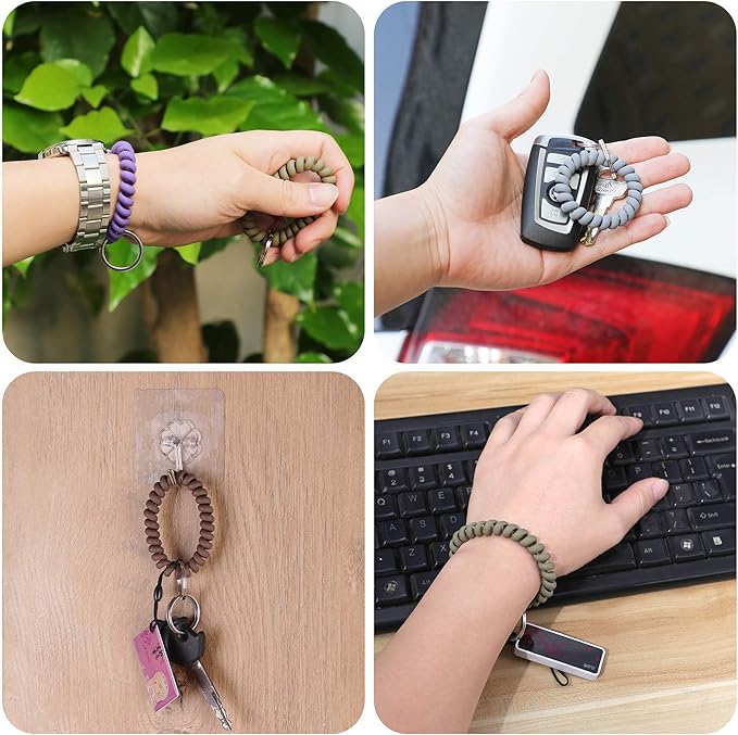 LGEGE 6PCS Stretchable Wristband Wristlet Keychain Wrist Key Chain Wristlet - Image 6