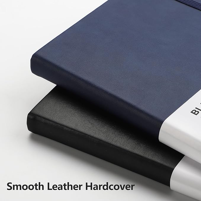 RETTACY Blank Journal Notebook, 192 Pages, A5 Medium Size (5.7'' x 8.3''), Leather Hardcover, 100 GSM Thick Paper, for Sketching, Drawing, Painting (Navy Blue)-DeskLoop Office