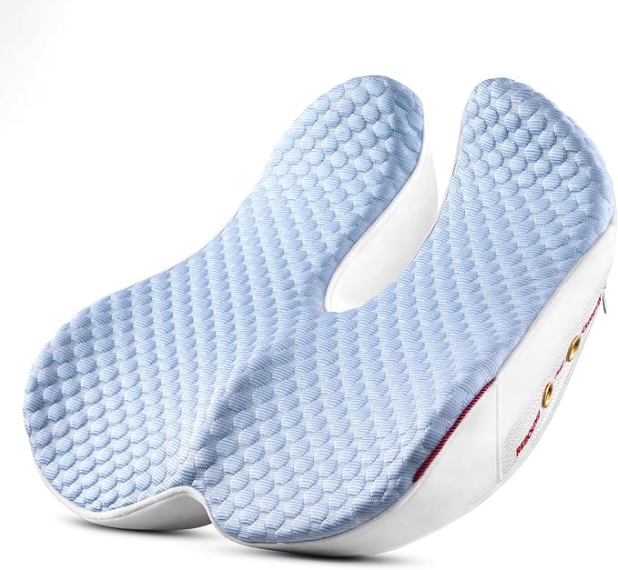 Seat Cushion for Tailbone Pain Relief X-Large ,Ergonomic Office Chair Cushions for Butt Hip Lower Back & Sciatica Pain Relief Pillow,Pressure Relief Seat Cushion for Long Sitting, Car & Plane（Blue)-DeskLoop Office