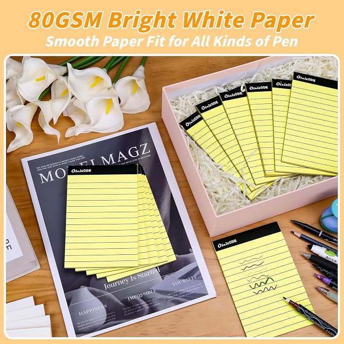 Oleitodh 4x6 Notepads – 48 Pack Yellow Memo Pads Small Writing Pads - Image 4
