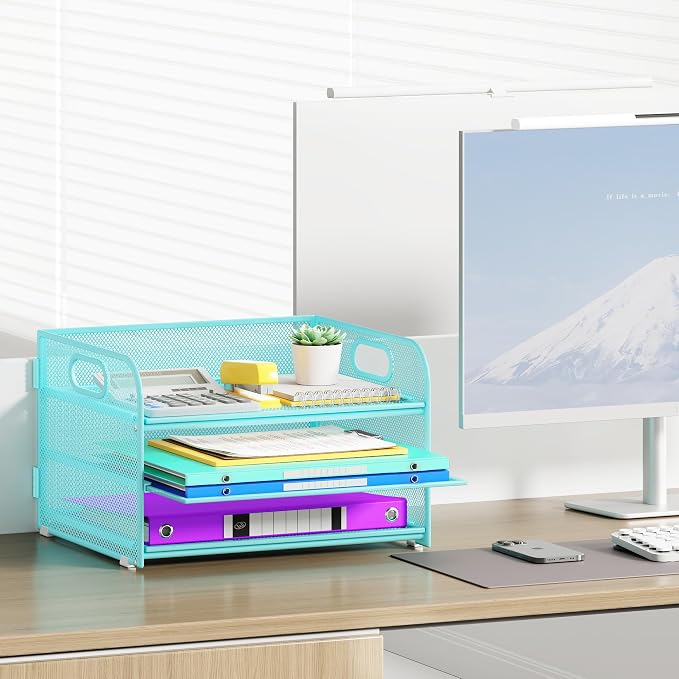 Cawukege 2 Pack 3 Tier Paper Organizer - Image 2