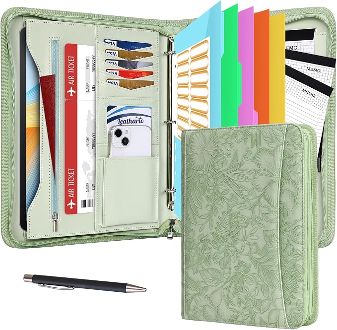 Leathario Portfolio Binder, Includes 10 Sheet Protectors and 3 Notepads by Leathario