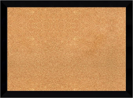 Amanti Art Natural Cork Board for Wall, 23x31 Vision Board with Black Wood Frame, Medium Corkboard Office Decor for Home Organization, Modern Contemporary Corkboard Pinboard to display items for home-DeskLoop Office