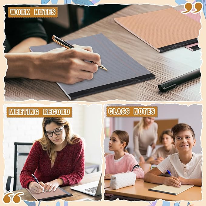 Fuutreo 8 Pcs 8.5'' x 11'' Colored Legal Pad Writing Pads Narrow Ruled 50 Sheets Per Notepad Perforated Writing Notepad Office Supplies for College Office Business (Advanced Grey)-DeskLoop Office