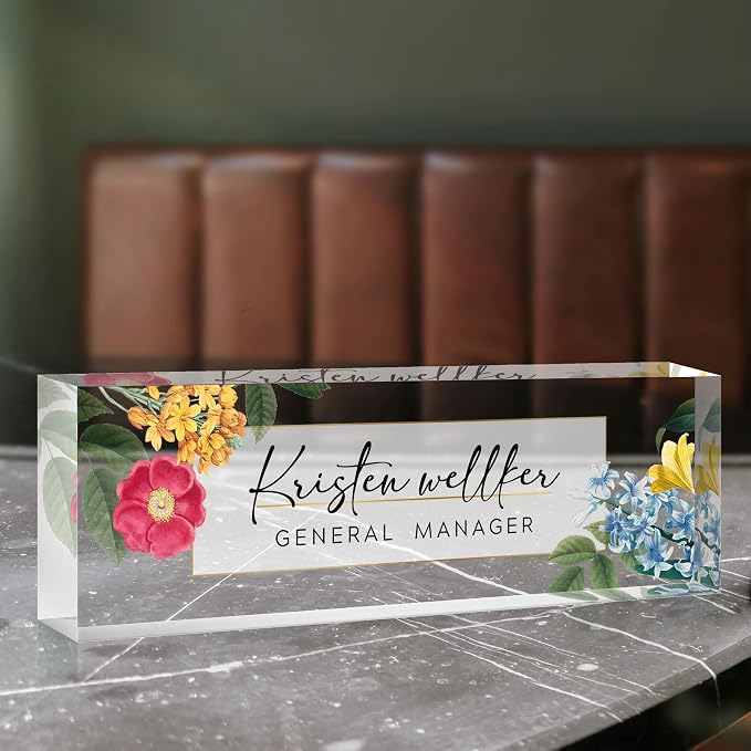 Desk Name Plate Personalized, Premium Clear Acrylic Desk Name Plate, - Image 7