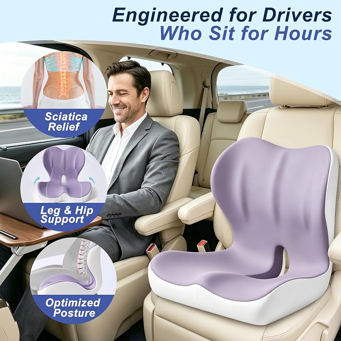 Seat Cushion for Office Chair and Car, Ergonomic Memory Foam Seat Cushion - Image 7
