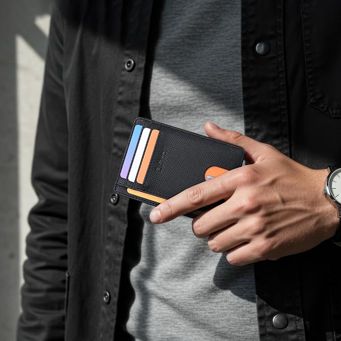 Buffway Slim Minimalist Front Pocket RFID Blocking Leather Wallets - Image 7
