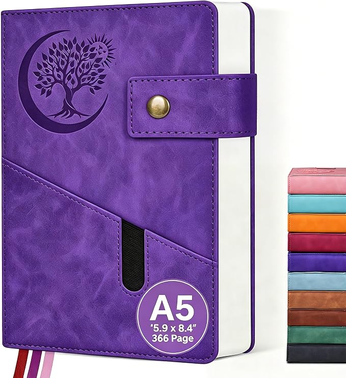 PAIBAS A5 Journal Notebook College Ruled 366 Page Leather Journal by PAIBAS