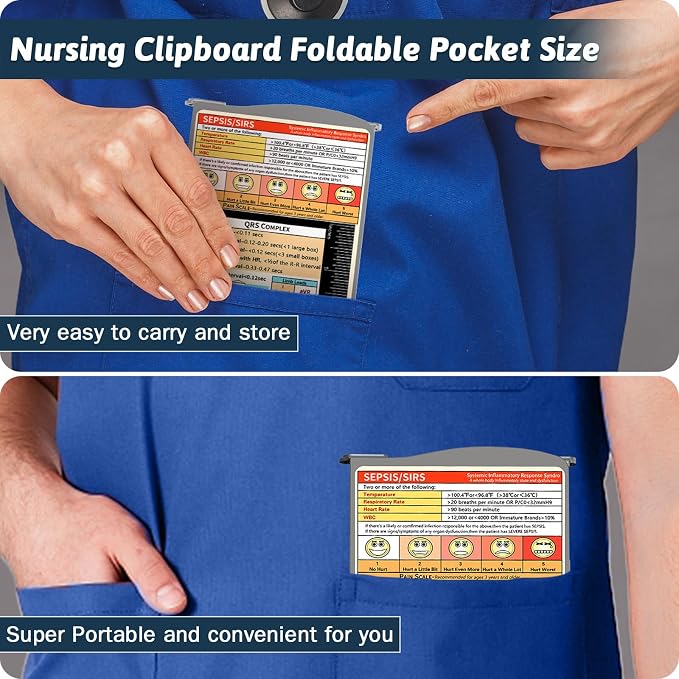 Trustnice Nursing Clipboard Foldable DIY Edition Medical Cheat Sheets Aluminum - Image 3