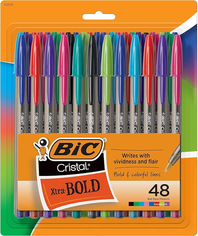 BIC Cristal Xtra Bold Ballpoint Pens, Bold Point 1.6mm by BIC