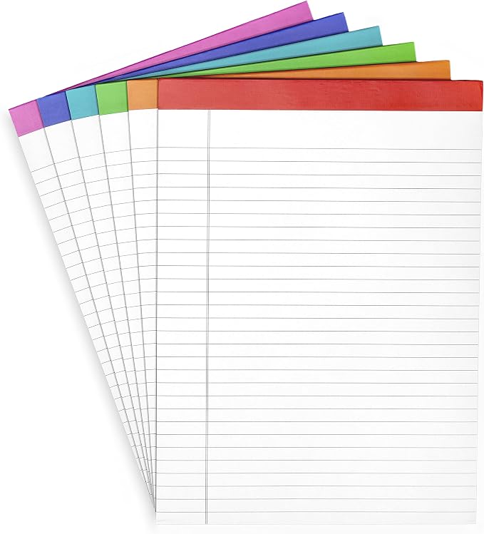 PAPERAGE Lined Legal Pads, 6 Pack, 50 Sheets Each, Wide/Legal Ruled, Note Pads by PAPERAGE