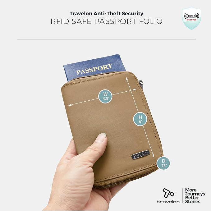 Travelon RFID Blocking Passport Zip Wallet - Image 4