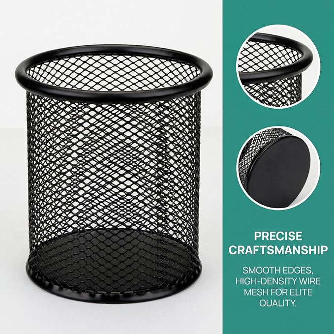 Nicunom 12 Pack Metal Pen Holder Wire Mesh Pen Cup Pencil Holder Pencil Cup - Image 3