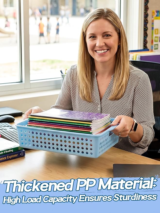 6 Pcs Thick Durable Turn in Trays Classroom - Image 2