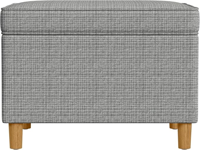 Home Decor | Dinah Collection Modern Storage Ottoman | Ottoman with Storage for Living Room & Bedroom(Sage Mini Grid Pattern)-DeskLoop Office