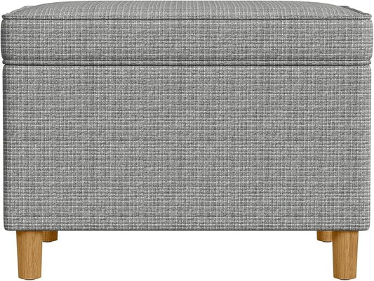 Home Decor | Dinah Collection Modern Storage Ottoman | Ottoman with Storage for Living Room & Bedroom(Sage Mini Grid Pattern)-DeskLoop Office