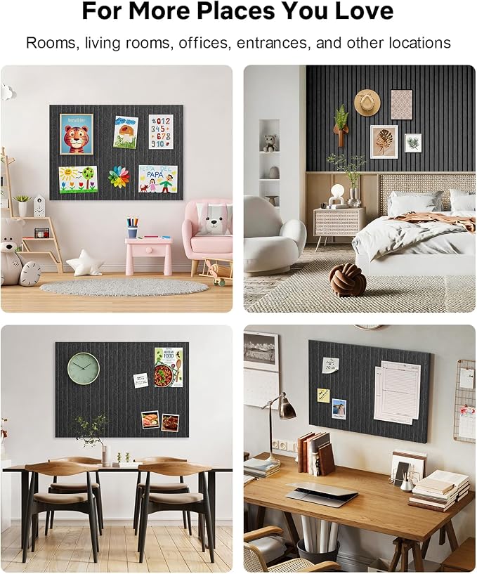 48" x 36" Large Cork Bulletin Board Tiles, Peel and Stick Felt Wall Panels - Image 7