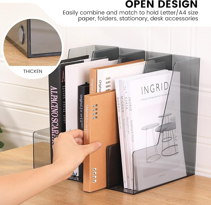 CiWiVOKi Vertical File Holder, PET Desk Organizer and Storage Bins Holding - Image 4