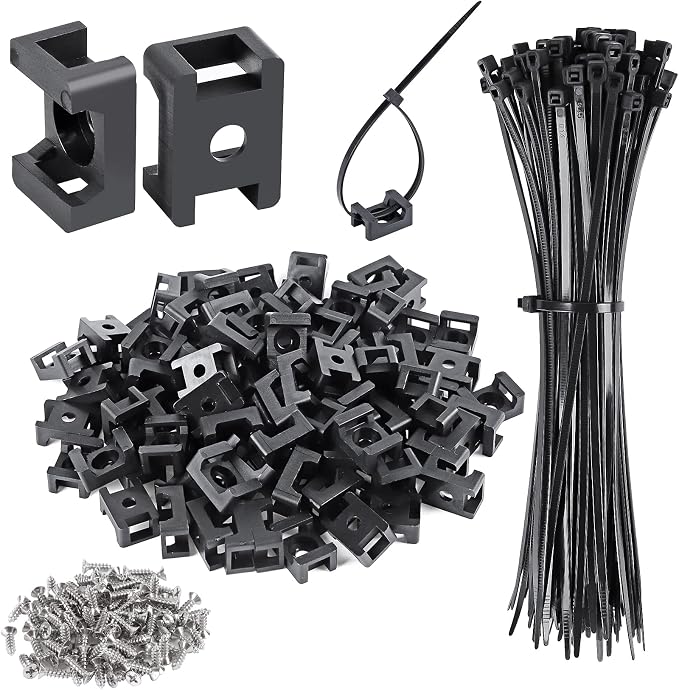 100 Pcs Cable Zip Tie Saddle Type Mounts Base by XHF