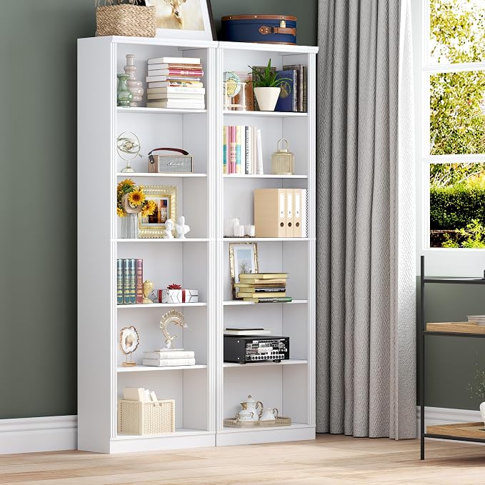 BORNOON 75" Tall Bookshelf, 6-Tier Floor Standing Bookcase - Image 7