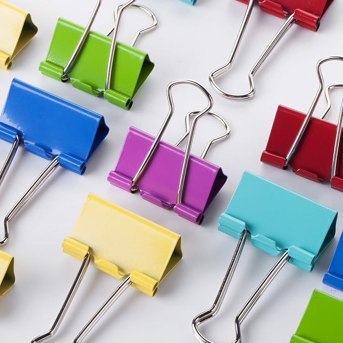 Mr. Pen- Binder Clips, 1.25 inch, 25 Pack | Colored Colored Binder Paper Clips - Image 6