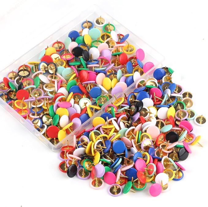 Thumb Tacks 400-count, Colors Plastic Roundness Push Pins Decorative Tacks - Image 5