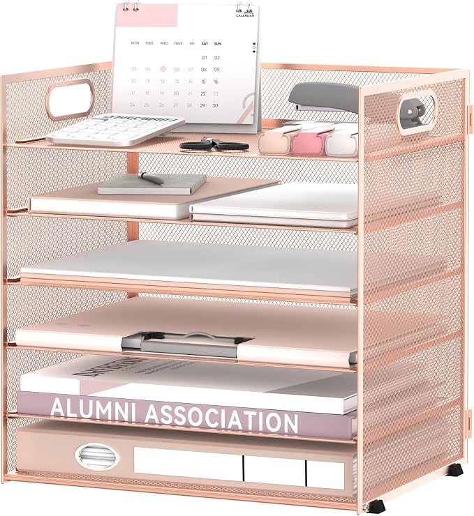 Daltack 6 Tier Paper Organizer for Desk, Paper Letter Tray Organizer for Desks by DALTACK