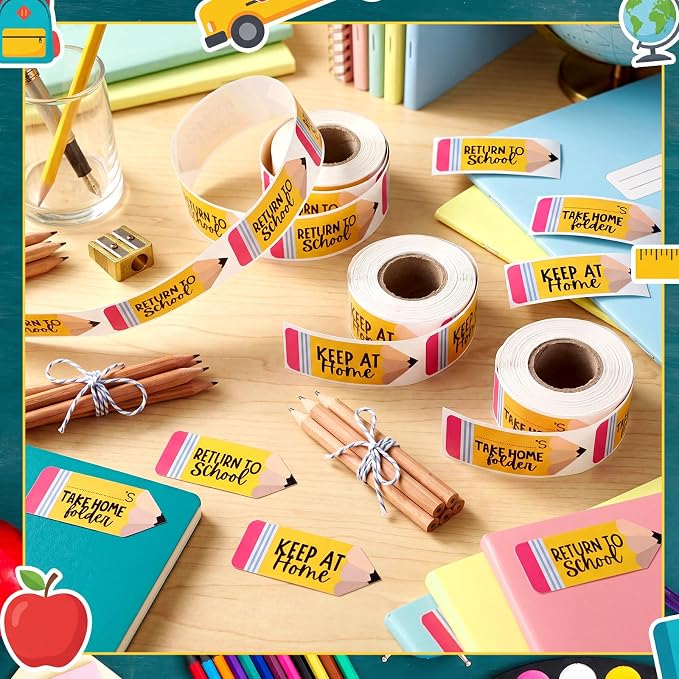 600 Pcs 3 Rolls Student Homework Folder Labels Take Home Folder Return to - Image 4