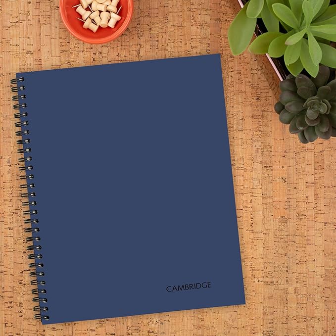 Cambridge Limited Business Notebook, Legal Ruled, 8-1/4" x 11", 80 Sheets, Soft Touch Flexible Cover, Wirebound, Blue (UN06062-20)-DeskLoop Office