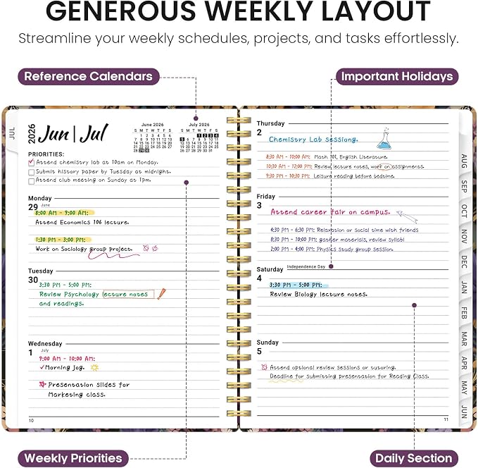 Planner 2026-2027, Academic Year Monthly and Weekly Calendar Planner, Jul 2026 - Image 3