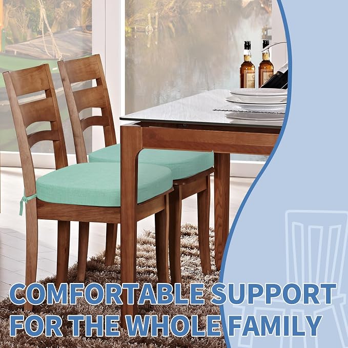 BUYUE Thickened 2.5" Dining Chair Cushions Set of 4, U-Shape High Density Foam - Image 2