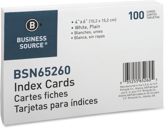 Business Source, Plain Index Cards, 100 / Pack - Image 3