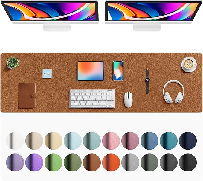 Aothia Faux Leather Desk Mat by AothiaSimpleNaturalUnique