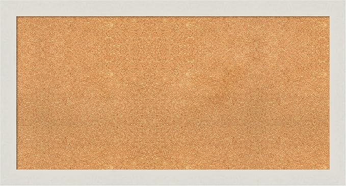 Amanti Art Natural Cork Board for Wall, 23x43 Vision Board with White Frame, Large Corkboard Office Decor for Home Organization, Country Rustic Corkboard Pinboard to Display Items for Home-DeskLoop Office