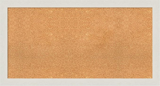 Amanti Art Natural Cork Board for Wall, 23x43 Vision Board with White Frame, Large Corkboard Office Decor for Home Organization, Country Rustic Corkboard Pinboard to Display Items for Home-DeskLoop Office