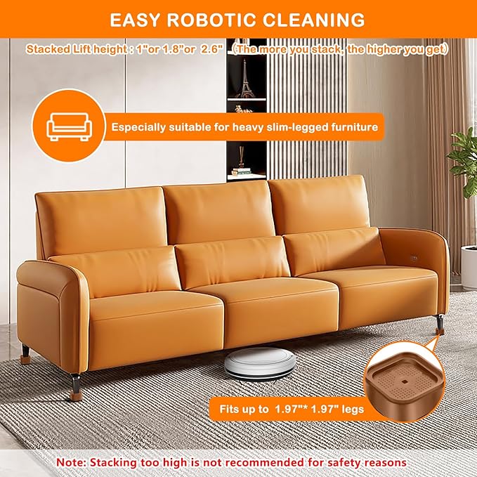 shouwuhho 9 Pack Furniture Risers Adjustable Bed Risers Heavy Duty Lifts Height - Image 4